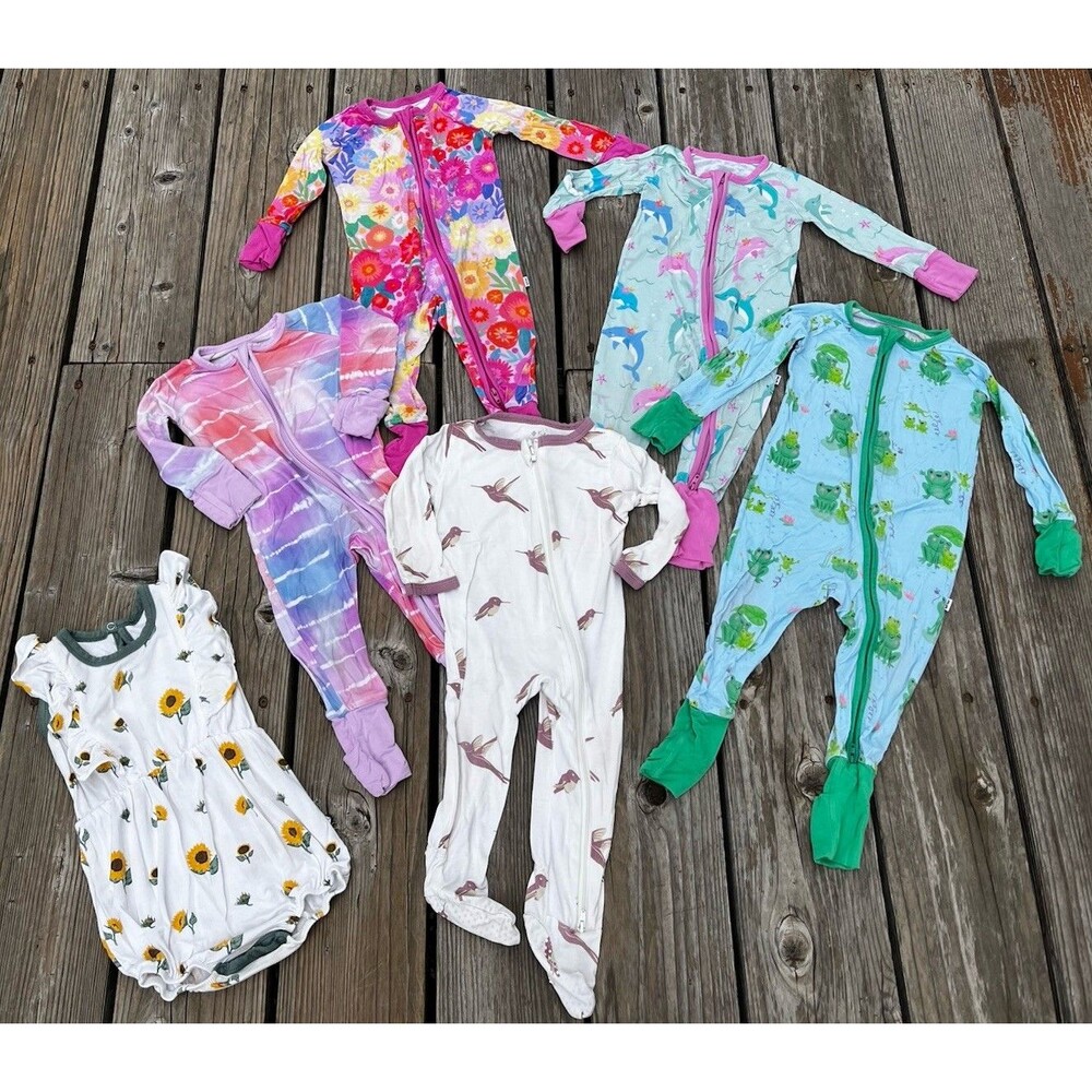 Kyte Baby & Little Sleepies Infant Girl's 3-6 & 6-12 month 6 piece Pajama Lot
